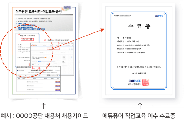 에듀퓨어 직업교육 수료증